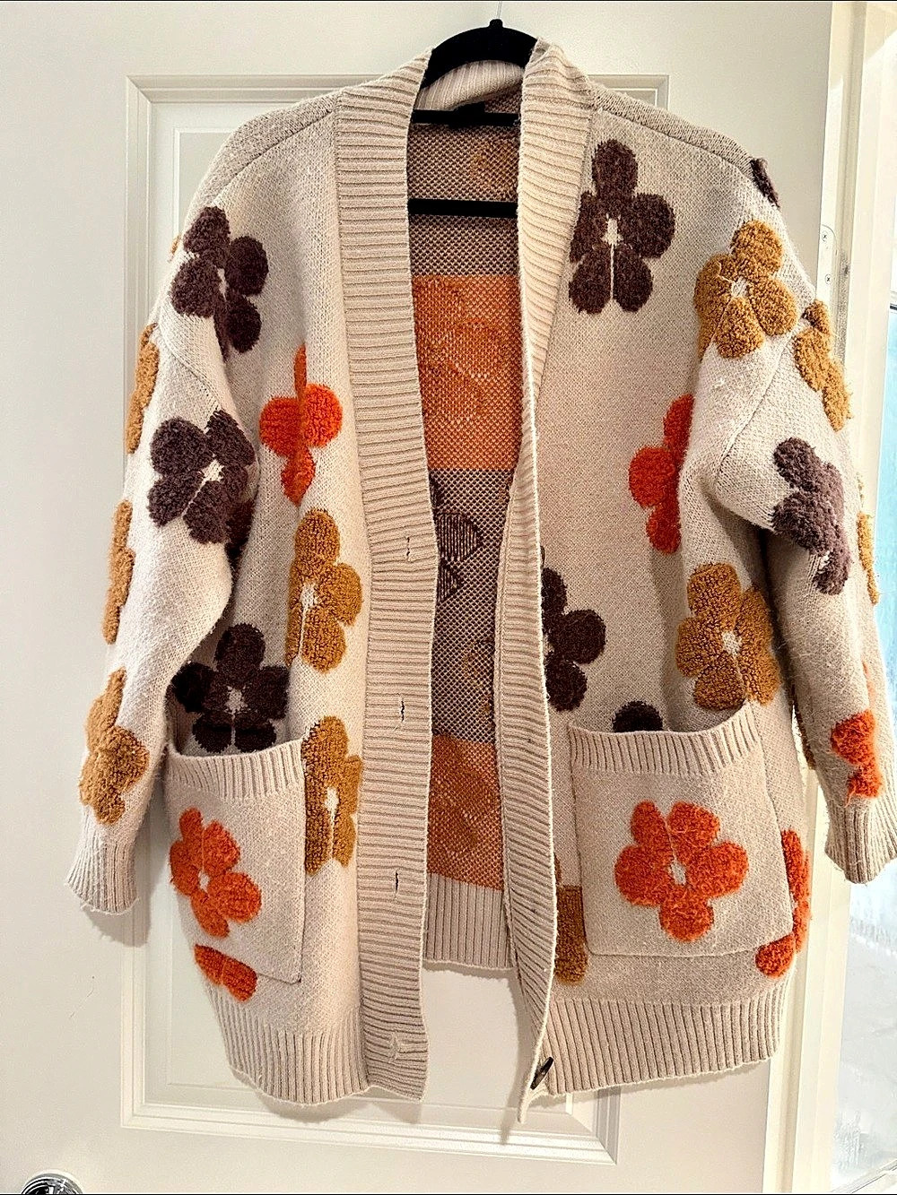 Saachi Floral Knit Cardigan Floral Cardigan Cream & Brown